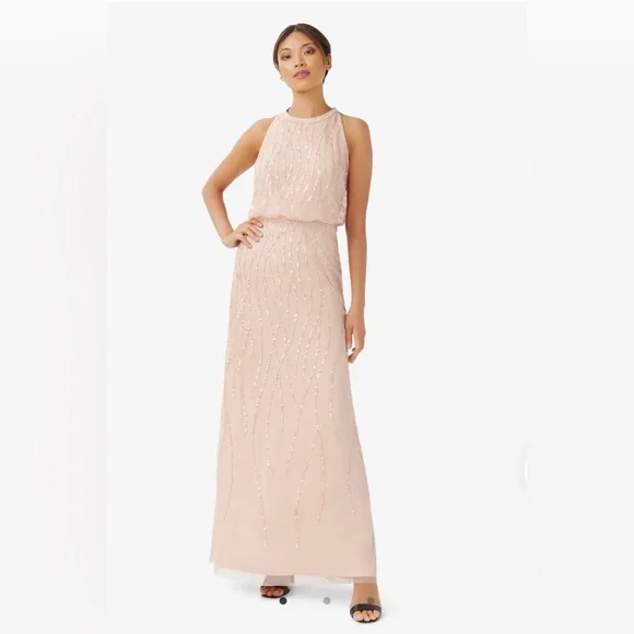 adrianna papell blush bridesmaid dress Adrianna Papell Platinum Bridesmaid Dress 40426 main image 1